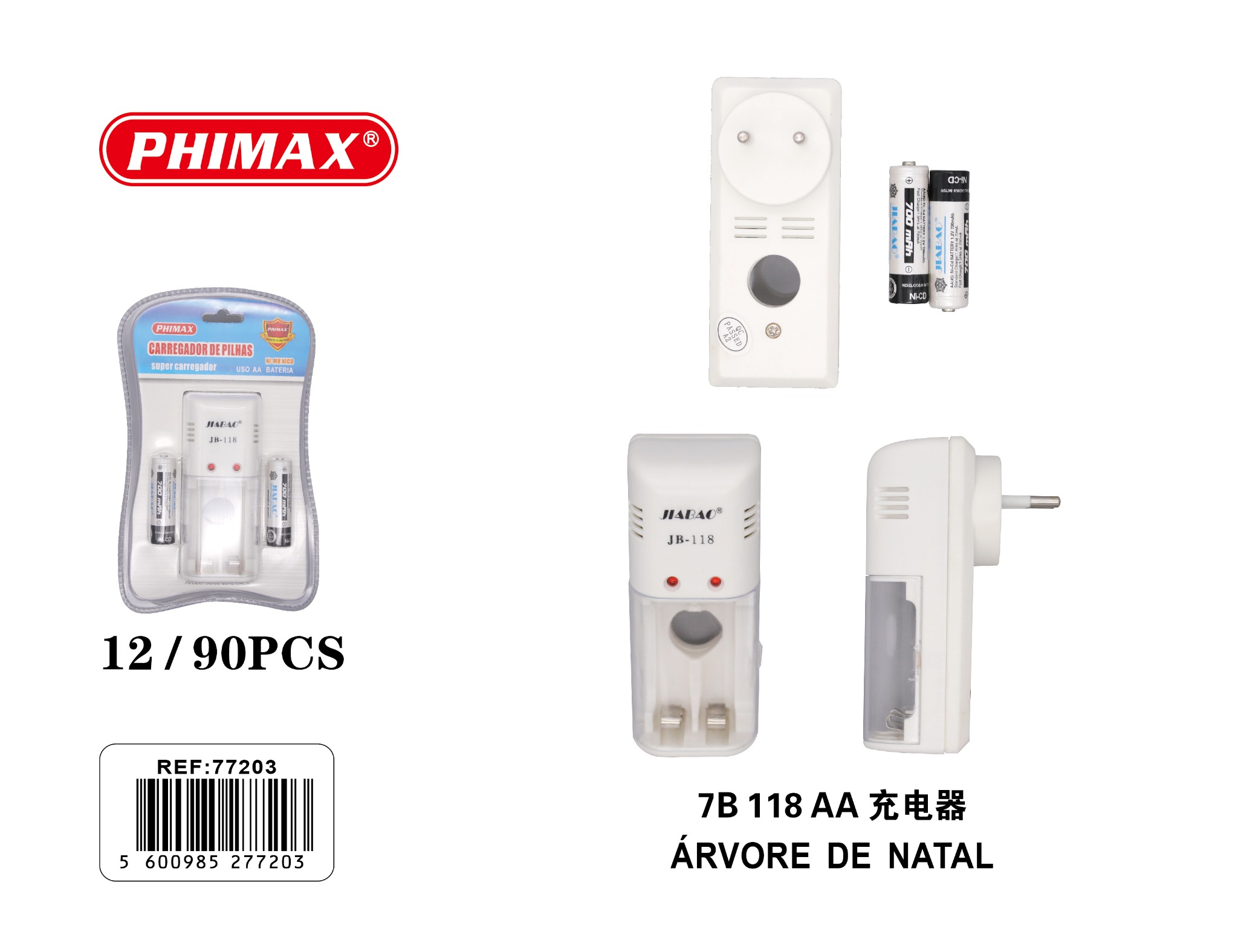 PHIMAX Carregador de pilhas AA referência 687511