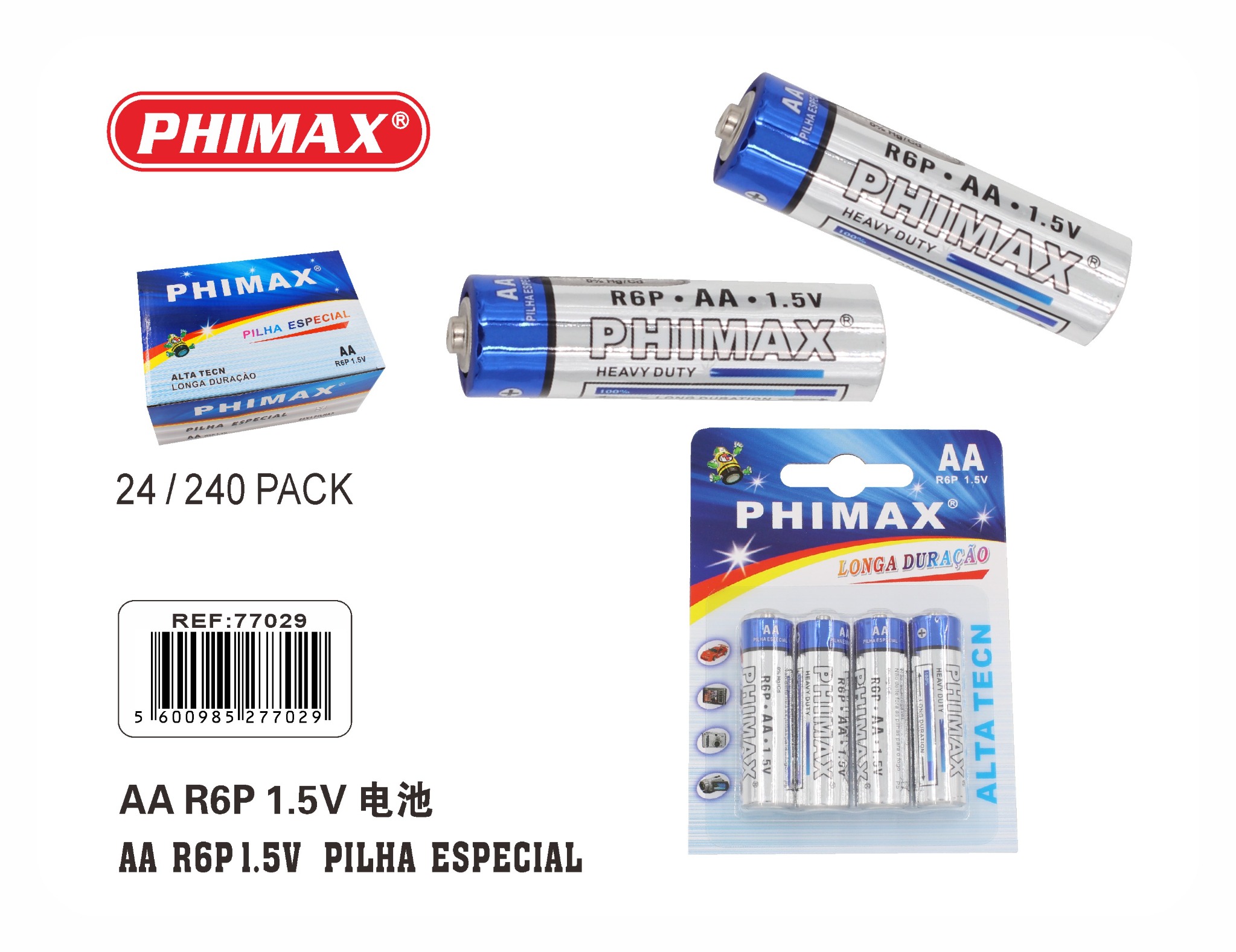 PHIMAX AA R6P 1,5V referência 77029